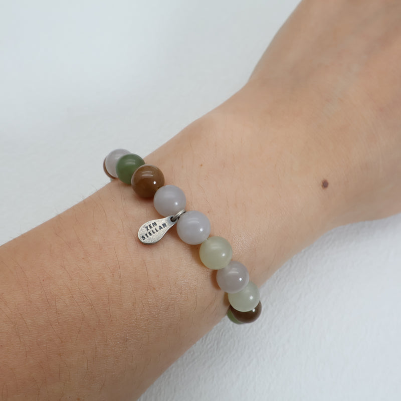 Earth Harmony Jade Bracelet – 925 Sterling Silver