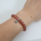 Rosy Spark Erdbeerquarz-Armband – 925 Sterlingsilber