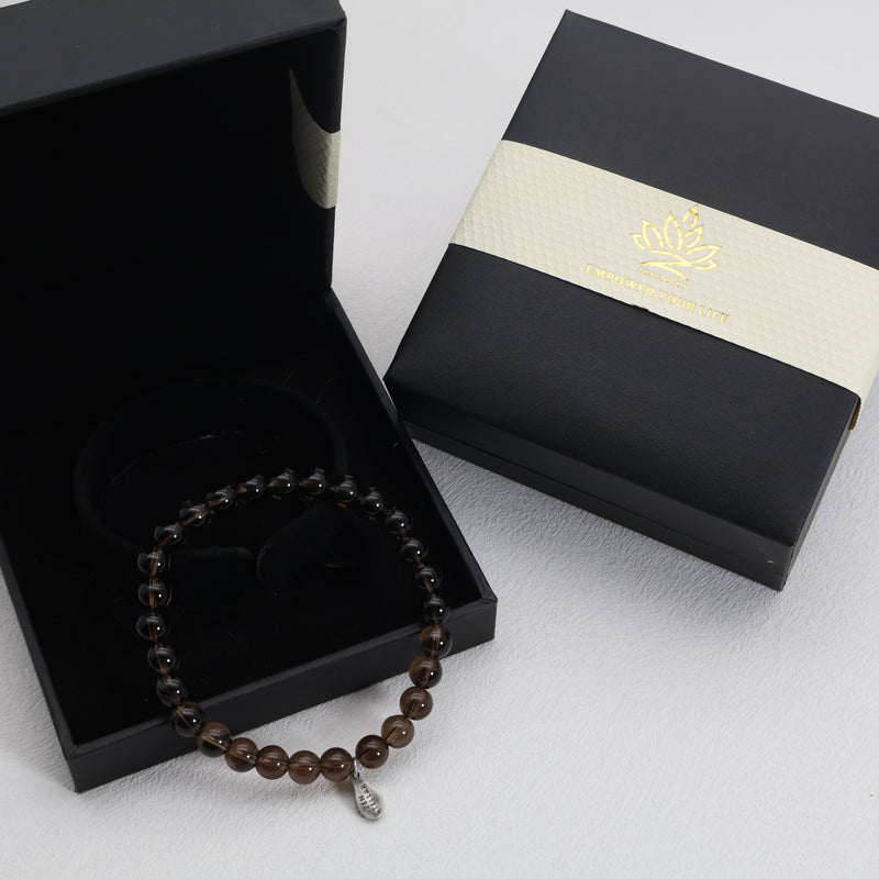 Earthbound Calm Rauchquarz-Armband – 925 Sterlingsilber