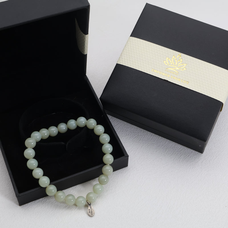 Sanftes Wiesen-Jade-Armband – 925 Sterlingsilber