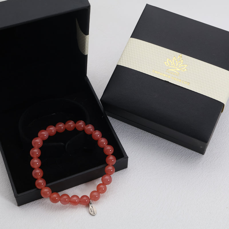 Bracciale in Agata Yanyuan Coral Glow – Argento Sterling 925