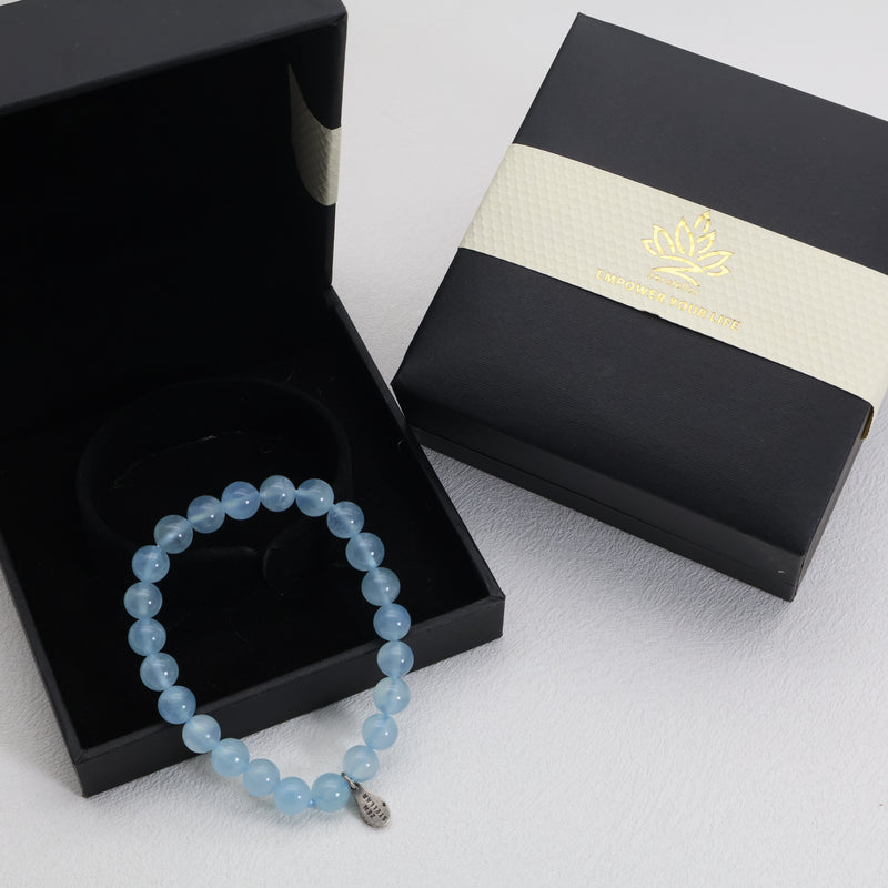 Ocean Whisper Aquamarine Bracelet – 925 Sterling Silver