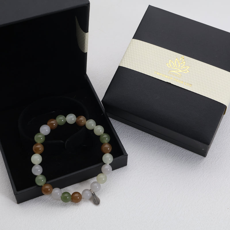 Earth Harmony Jade Bracelet – 925 Sterling Silver