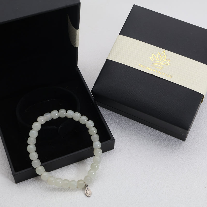Pure Serenity Hetian Jade Armband – 925 Sterlingsilber