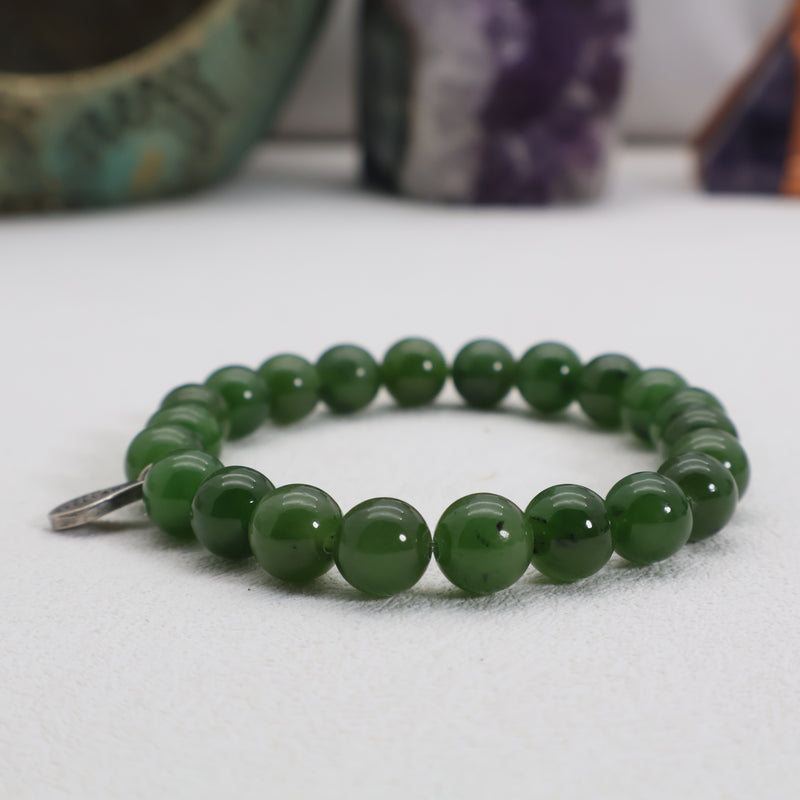 Evergreen Harmony Jade Bracelet – 925 Sterling Silver