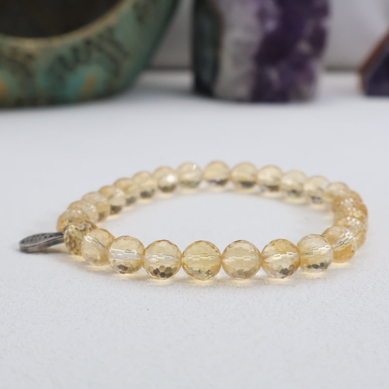 Golden Radiance Facettiertes Citrin-Armband – 925 Sterlingsilber