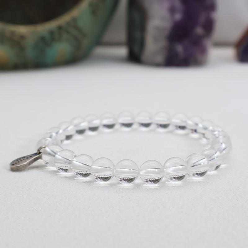 Pure Light Clear Quartz Bracelet – 925 Sterling Silver