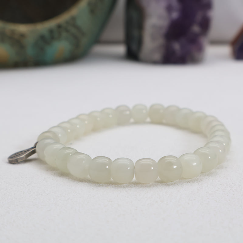 Pure Serenity Hetian Jade Armband – 925 Sterlingsilber