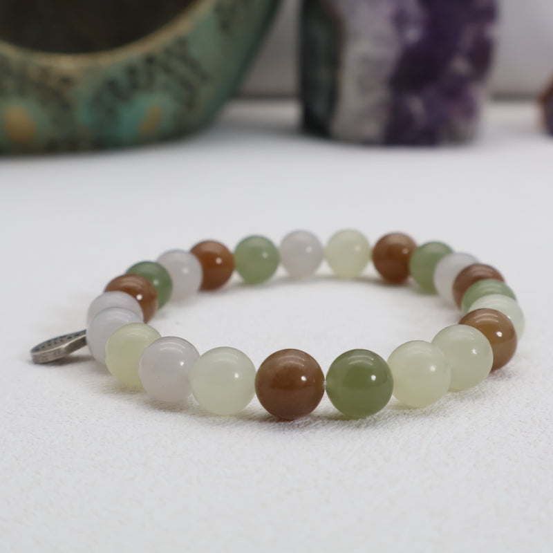 Earth Harmony Jade Bracelet – 925 Sterling Silver