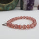 Rosy Spark Erdbeerquarz-Armband – 925 Sterlingsilber