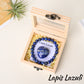 Lapis Lazuli bracelet gift set with matching heart stone and wooden box