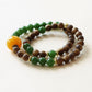 Natural Agarwood and Jade Bracelet featuring polished jade beads and authentic agarwood craftsmanship