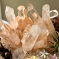 Close-up of the natural orange quartz crystal cluster in the Amber Bloom Crystal Garden highlighting its unique crystal formation and handcrafted details.