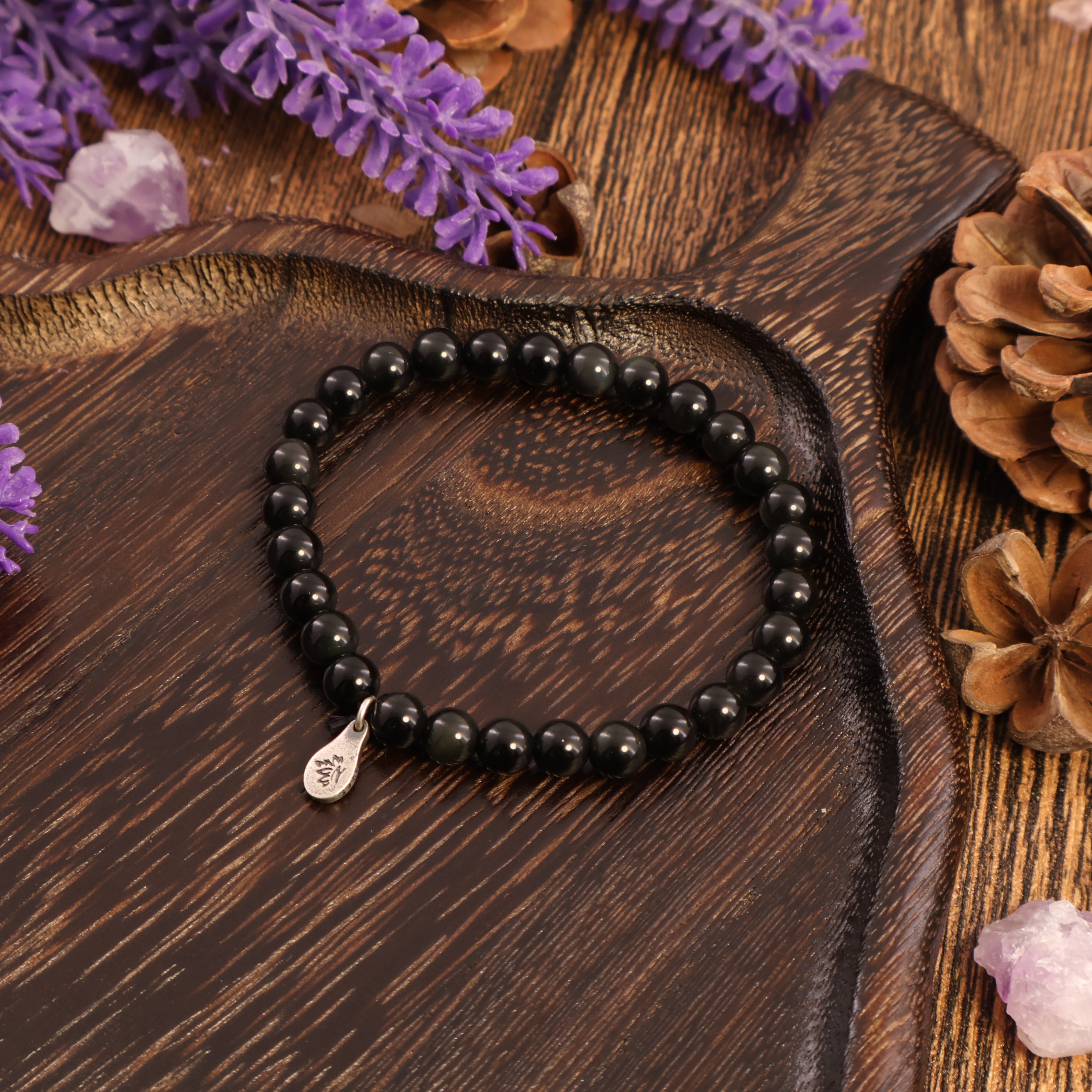 CAPRICORN - NATURAL OBSIDIAN BRACELET-1