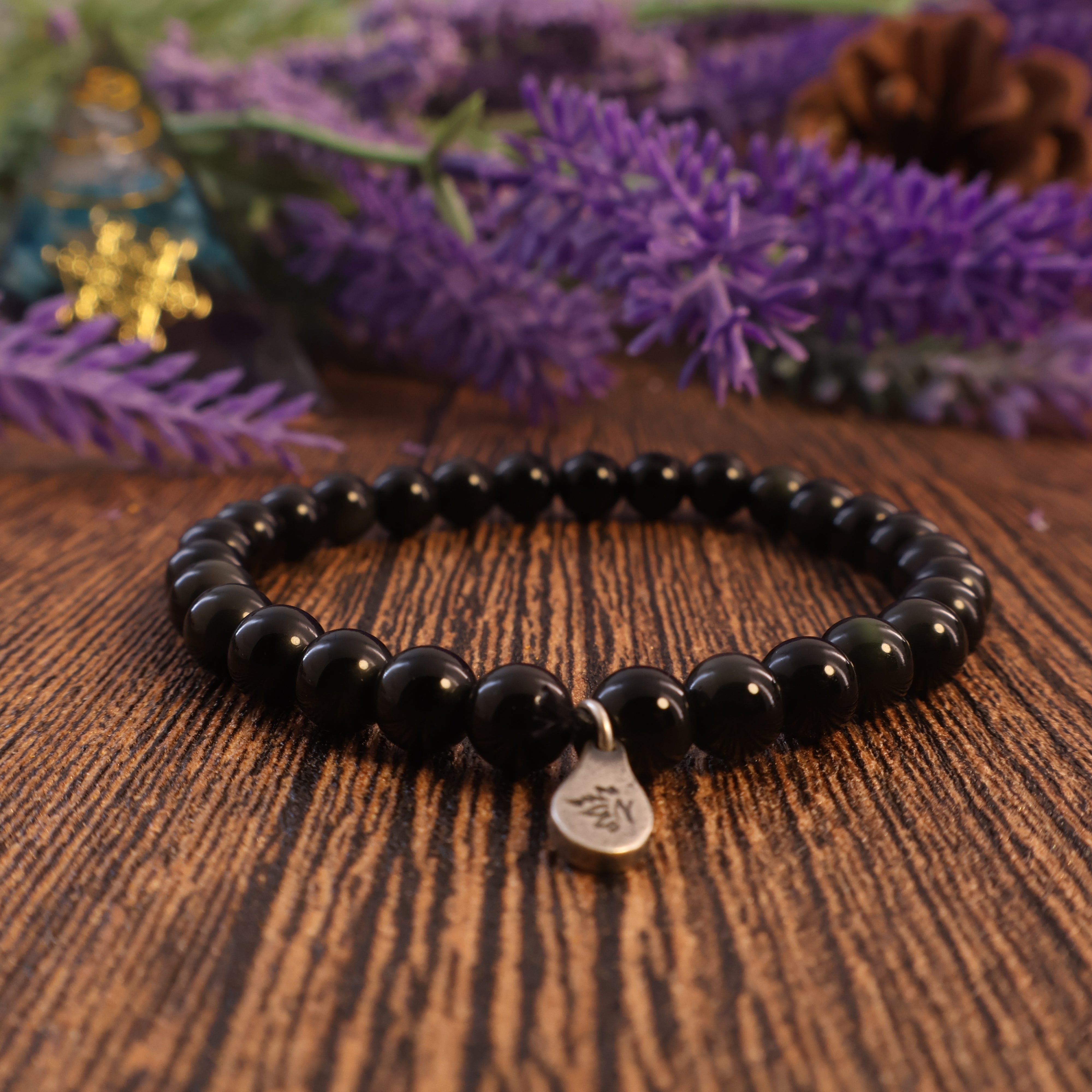 CAPRICORN - NATURAL OBSIDIAN BRACELET-4