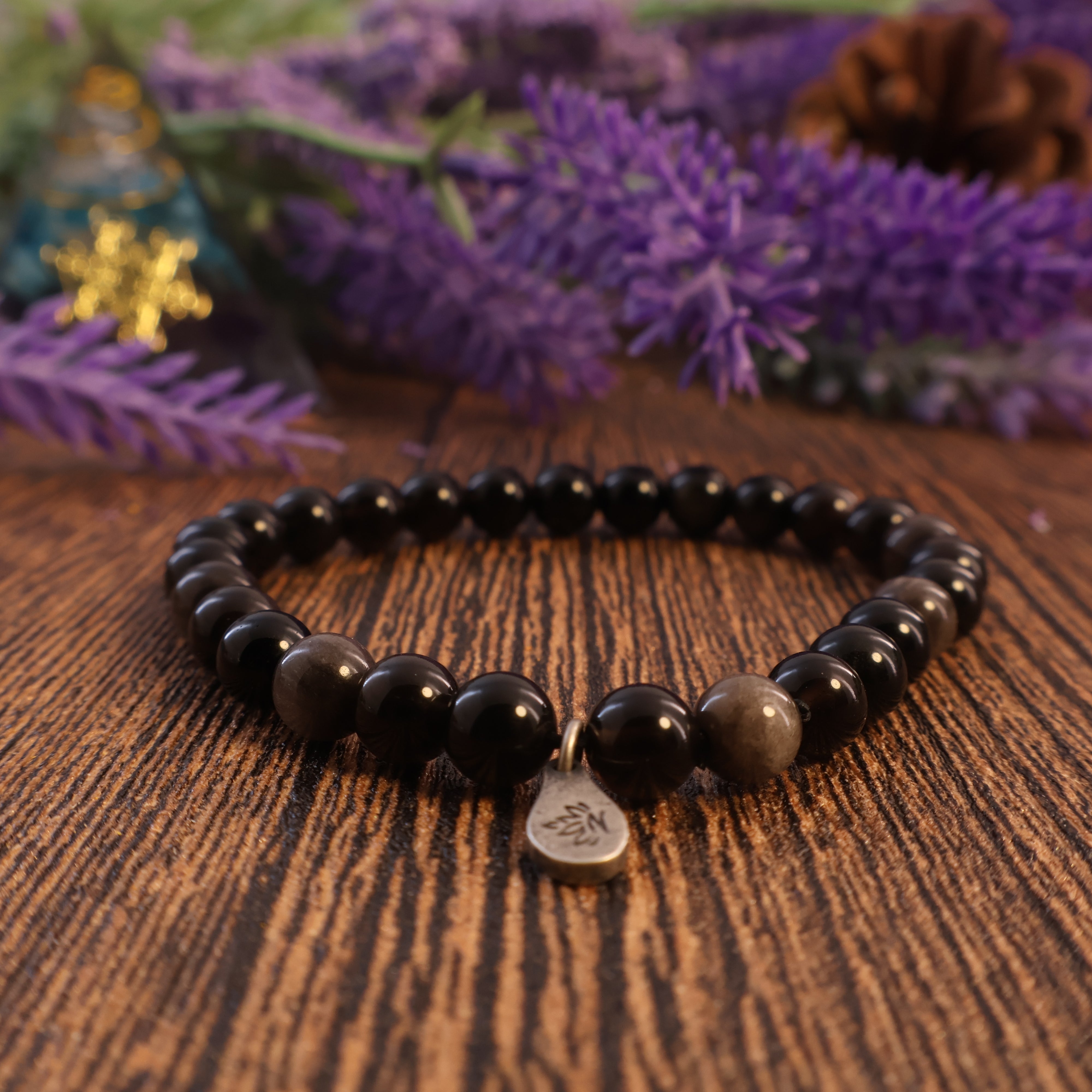 CAPRICORN - SILVER OBSIDIAN BRACELET-4