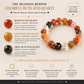 Meaning behind Evermark™ Personalized Colorful Rutilated Quartz Bracelet featuring the symbolic meanings of red, golden and green rutilated quartz with custom initial bead.