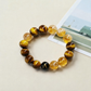 Hand-assembled Evermark™ personalized Tiger Eye and Golden Rutilated Quartz natural stone bracelet