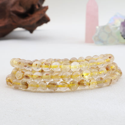 GOLDEN RUTILATED MULTI-CIRCLE CRYSTAL BRACELET-1