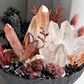 Crimson Rose Crystal Garden – Red Quartz & Clear Quartz Home Décor