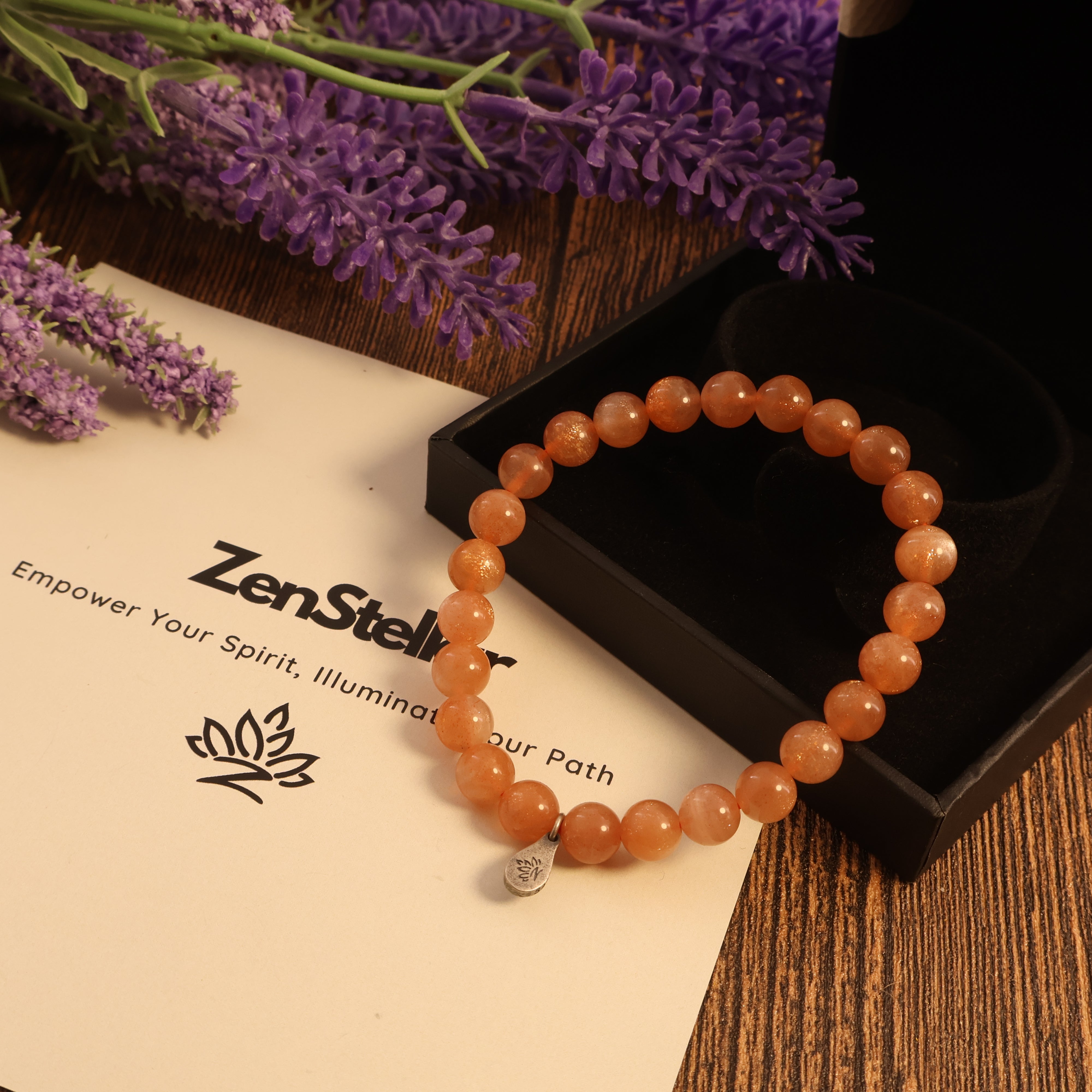 LEO - GLOWING SUNSTONE GEMSTONE BRACELET-6