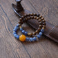 Natural Agarwood and Kyanite Bracelet with blue kyanite beads and agarwood design for AI companion experience