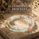 Spring Meadow Delight Green Agate & Strawberry Quartz AI Companion Bracelet with natural green agate, strawberry quartz and NFC companion bead