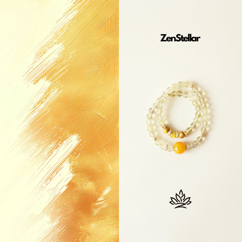 Solar Gold Healing Energy Crystal Jewelry AI Companion Bracelet-1