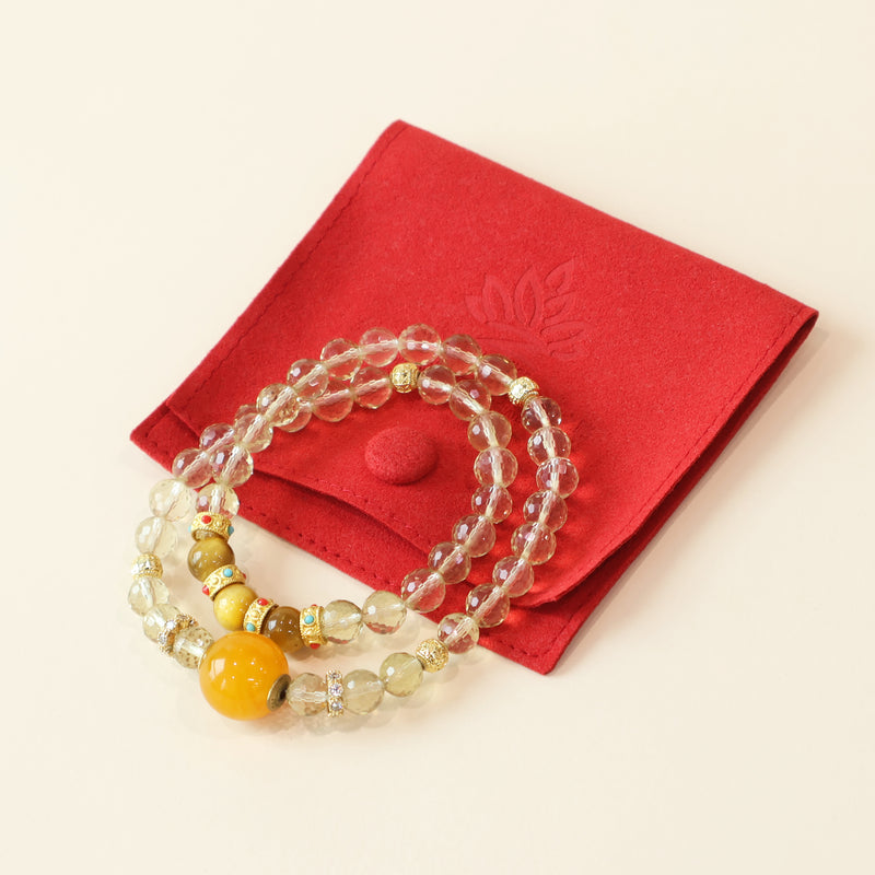 Solar Gold Healing Energy Crystal Jewelry AI Companion Bracelet-4