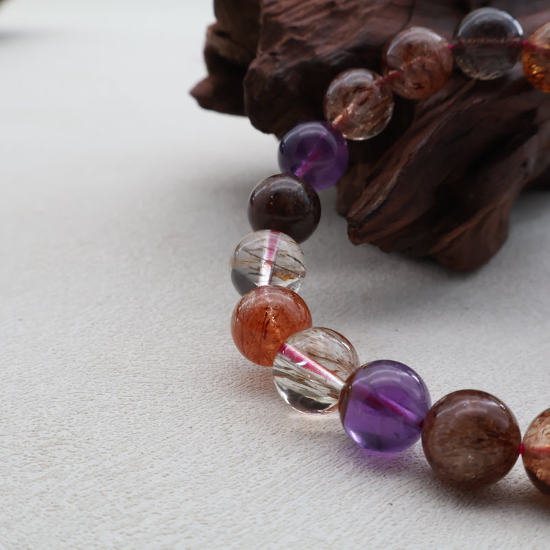 THREE-WHEELED BACKBONE BLACK CURRANT SUPER SEVEN BRACELET-4