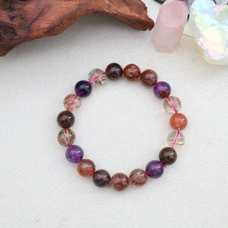 THREE-WHEELED BACKBONE BLACK CURRANT SUPER SEVEN BRACELET-5