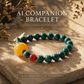Verdant Lattice Quiet Crystal Bracelet crafted with Malachite, Red Agate, and butterfly charm with signature AI companion bead